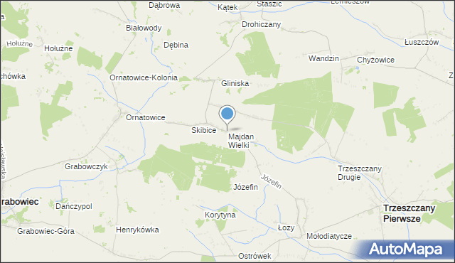 mapa Majdan Wielki, Majdan Wielki gmina Trzeszczany na mapie Targeo
